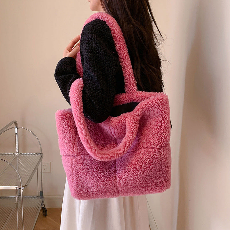 Borsa a Spalla in Peluche – Tote Capiente Invernale