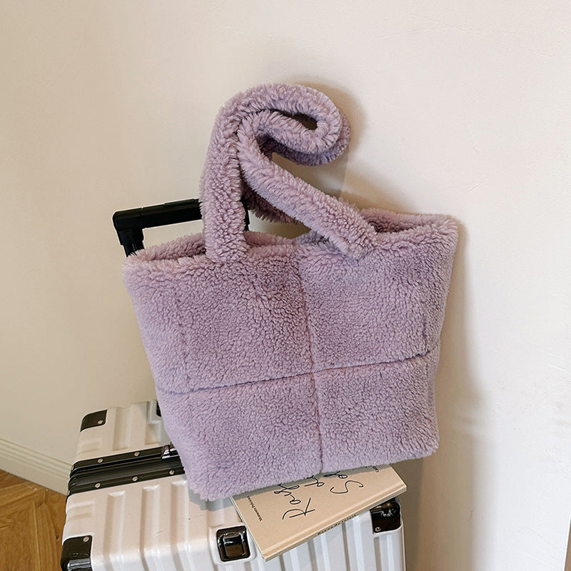 Borsa a Spalla in Peluche – Tote Capiente Invernale
