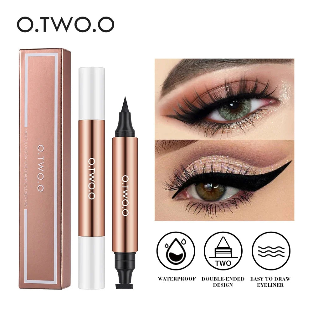 Eyeliner Timbro O.TWO.O Doppia Punta – Nero, Waterproof e Asciugatura Rapida