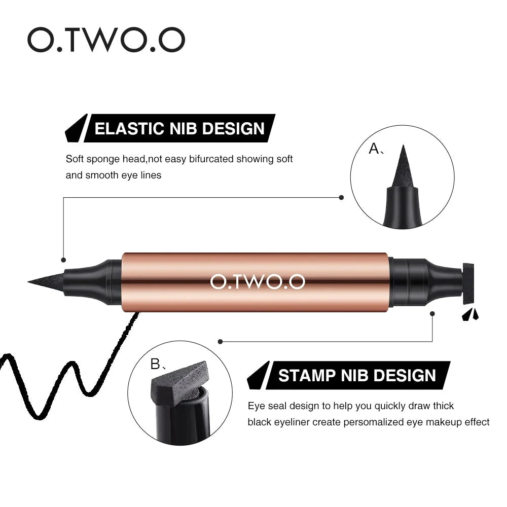 Eyeliner Timbro O.TWO.O Doppia Punta – Nero, Waterproof e Asciugatura Rapida