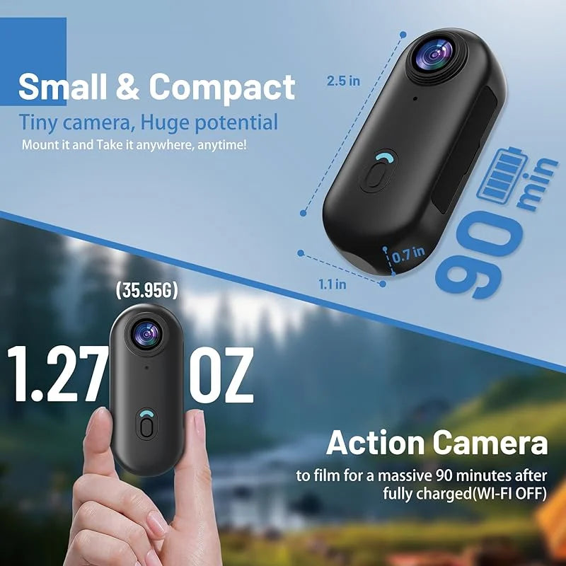Mini Videocamera Sportiva 4K Magnetica e Impermeabile