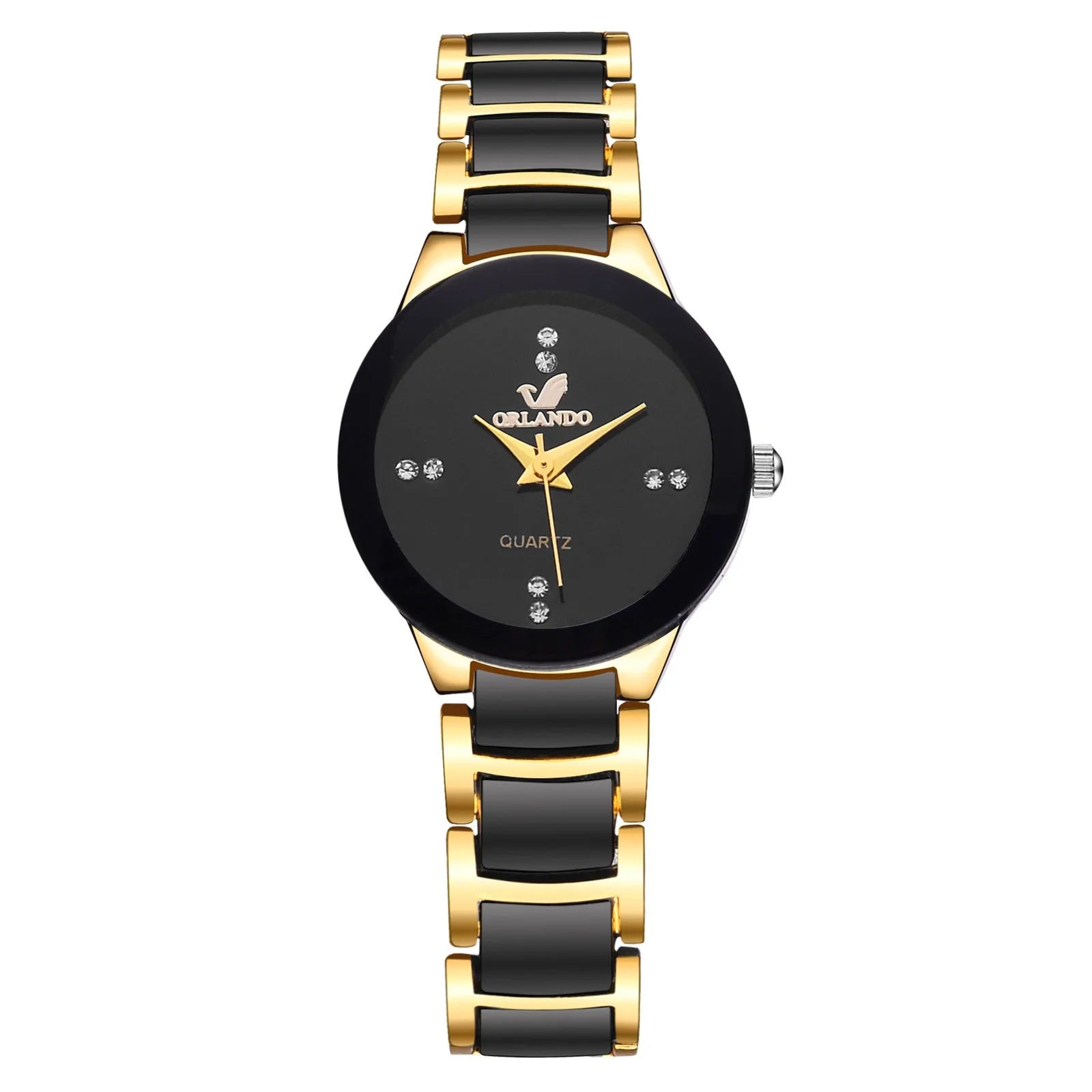 ORLANDO Orologio da Uomo di Lusso, Nuovo Arrivo, Elegante Nero e Oro, Quarzo Acciaio, Orologio Fashion Raffinato