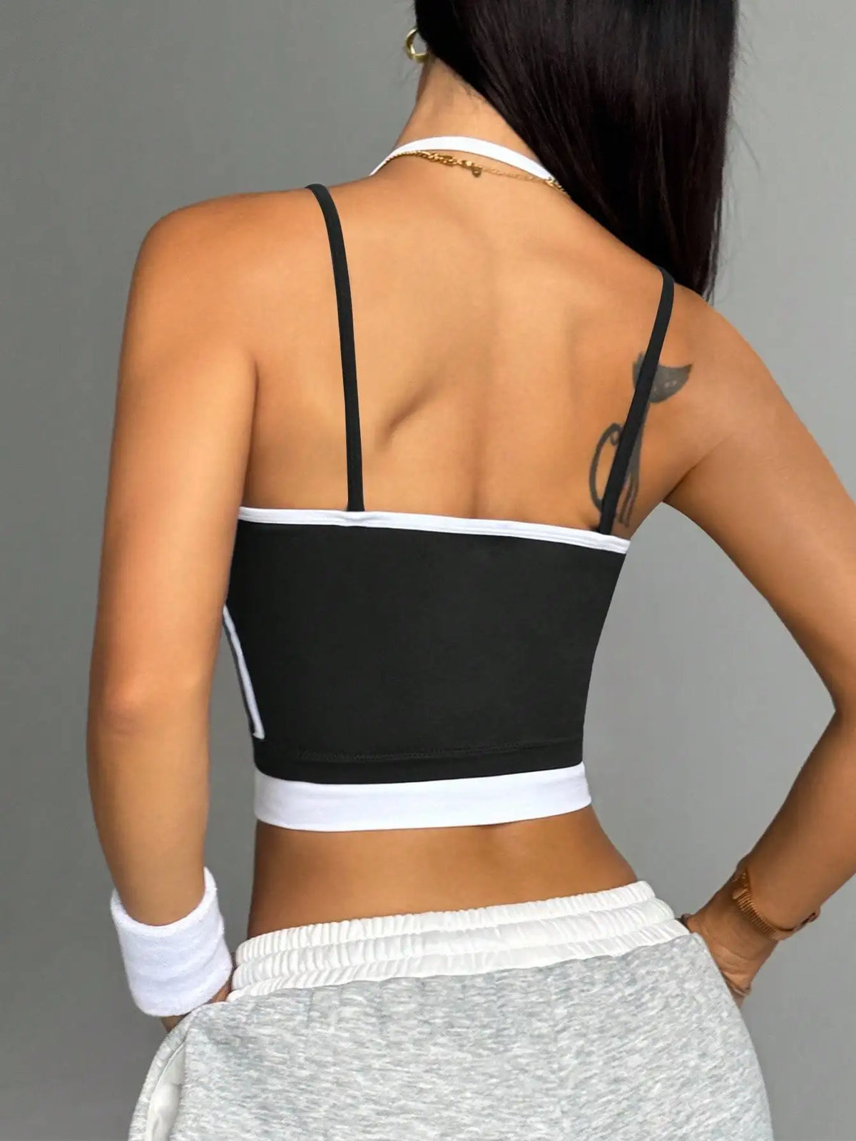 Canotta Sportiva Donna Color Block – Schiena Scoperta, Senza Ferretto