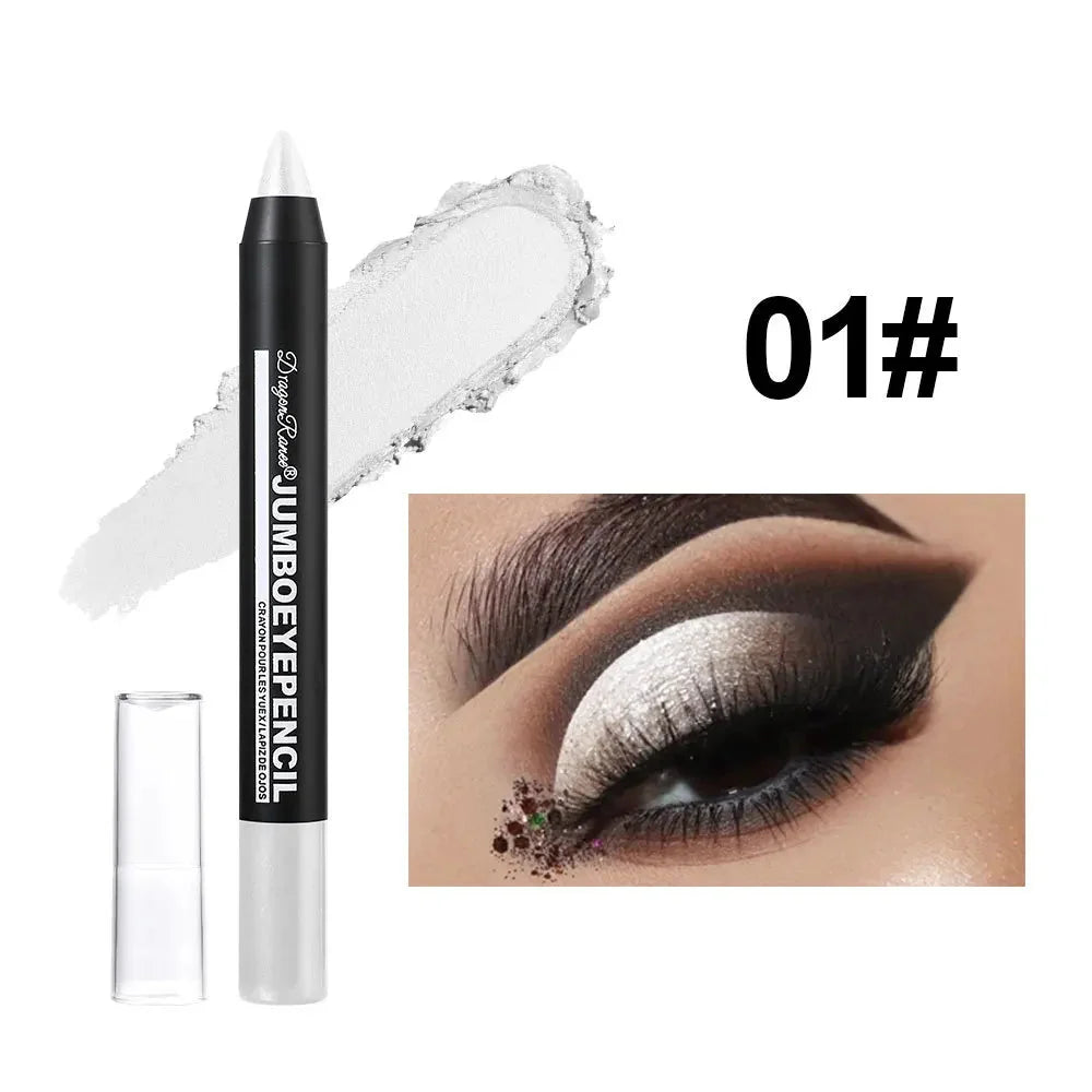 Smoky Dark Green Eyeshadow Pencil Stick Waterproof Pearlescent 12 Colors Metallic Glitter Eye Shadow Highlighter Pen Makeup Tool-14