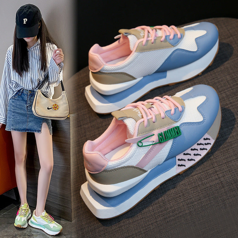 Sneaker Donna in Vera Pelle Traspirante – Suola Alta Comfort, Stile Casual Estivo